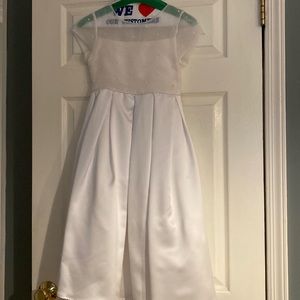 Communion dress.  Worn once.  Satin bottom and organza top with pearls
